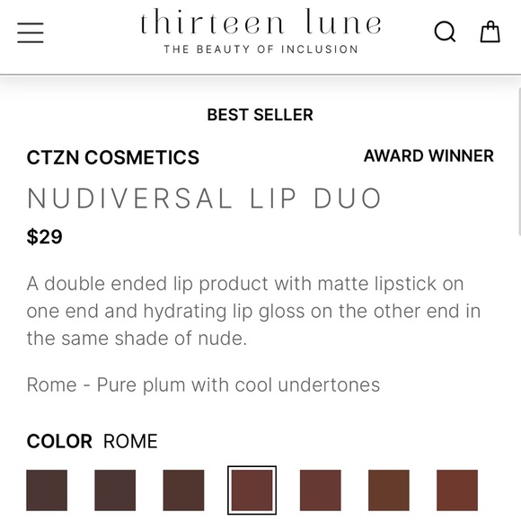 CTZN Nudiversal Lipstick/Lip Gloss Duo in Rome (NWT) - Picture 6 of 6